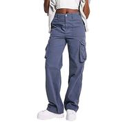 Pantalones de mujer ligeros, de gran tamaño, transpirables, de algodón, casuales, multibolsillo, pantalones deportivos, casuales, de carga, holgada, para novio, ligero, Y2k, alto trekking, chándal