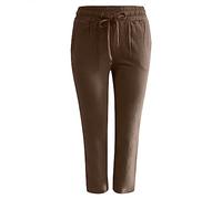 Pantalones de mujer Talla 46/48 Pantalones rectos Sólidos Cintura y Largos Mujeres Casual Elástico Cordón Algodón Pantalones Cargo Hombres M, café, XL