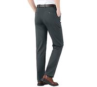 Pantalones de negocios de cintura elástica para hombre de alto color fino sólido casual pantalones de natación para hombre, gris oscuro, XL