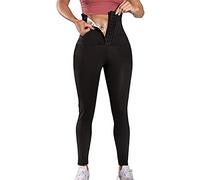 Pantalones de neopreno para mujer, para adelgazar, efecto sauna, pantalones deportivos, pantalones de pérdida de peso, cintura alta, leggings moldeadores de cuerpo a o pantalones, Nine-divided, L