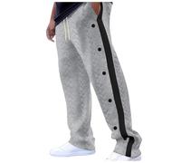 Pantalones de ocio para hombre, informales, ajustados, de un solo color, para invierno, otoño, con botones, ropa deportiva, rehabilitación con bolsillos, 2025, cómodos, clásicos, con botones, O Gris