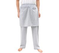 Pantalones de ocio para hombre para el uso diario con entrepierna abierta, pantalones ligeros para pacientes lisos, holgados, cómodos, suaves, de pijama, O gris., XXL