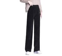 Pantalones de ocio para mujer, largos y cálidos, pantalones de invierno, forro polar, cintura alta, elásticos, gruesos, cálidos, informales, rectos, pantalones de relax, cómodos pantalones de tela