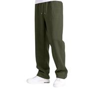 Pantalones de ocio para niños, cintura elástica, cómodos pantalones de jogging, ajuste holgado, pierna ancha, ropa ideal para el día a día, Verde militar., 13-14 años