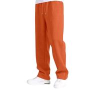 Pantalones de ocio para niños, cintura elástica, cómodos pantalones de jogging, ajuste holgado, pierna ancha, ropa ideal para el día a día, naranja, 7-8 años
