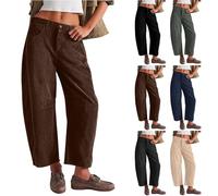 Pantalones de pana de pierna ancha para mujer, pantalones casuales de tiro medio, pierna cónica, pantalones holgados con bolsillos, pantalones de pana vintage, pantalones cargo para mujer, pantalones