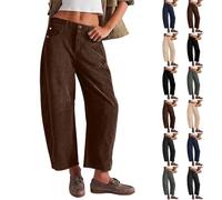Pantalones de pana elásticos para mujer, pantalones harén con cintura elástica, talla grande Y2K, pantalones de ocio, hiphop, pantalones de chándal corduroy, pantalones de invierno, holgados, holgados