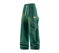 Pantalones de pana para hombre, pantalones de chándal holgados, cintura elástica, pantalones deportivos informales, monocolor, pierna ancha, pantalones de trabajo con bolsillos, hip hop Y2K