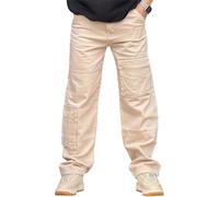 Pantalones de paracaídas para Hombre, Pantalones Cargo Holgados Informales, Deportivos Tipo Harem con Bolsillos, Deportivos Holgados de Pierna Ancha para Hombre, Color Beige, Talla 3X Large