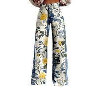 Pantalones de percusión para mujer, diseño de flores, pantalones cargo de cintura alta, holgados, pantalones de verano, pierna recta, vintage, pantalones casuales, estilo retro, Y2K, adolescentes
