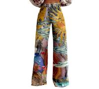 Pantalones de percusión para mujer, diseño de flores, pantalones cargo de cintura alta, holgados, pantalones de verano, pierna recta, vintage, pantalones casuales, estilo retro, Y2K, adolescentes