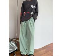 Pantalones de pierna ancha a rayas verticales azules para mujer, pantalones sueltos hasta el suelo, elasticidad moderada, poliéster, casual, pantalones de vacaciones para primavera, verano, otoño