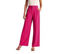 Pantalones de pierna ancha para mujer, pantalones de traje de talle alto, informales, de negocios, pantalones fluidos, pantalones de neopreno para oficina, Rosa intenso., XL