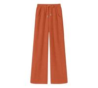 Pantalones de pierna ancha para mujer, pantalones deportivos elásticos de cintura alta, holgados, elásticos, estilo palazzo, holgados, de pierna recta, holgados, casuales, color sólido, con cordón