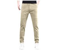 Pantalones de pierna recta elásticos con bolsillo liso europeo para hombre, pantalones deportivos casuales anchos y de moda para el comercio exterior, Caqui., XXXXXL