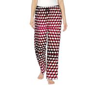 Pantalones de pijama a cuadros rojos 3D para mujer, pantalones de descanso tumbados en el sofá en un fin de semana perezoso, Negro, XL