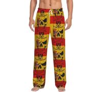 Pantalones de pijama con estampado de calavera de bandera española para hombre, pantalones de pijama con bolsillos, cintura elástica, cómodos y suaves, regalos para hombre, blanco, XXL