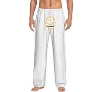 Pantalones de pijama con estampado de la bandera del estado de Rhode Island para hombre, ropa de dormir acogedora, ligera, transpirable, para vacaciones, Negro, 5X-Large