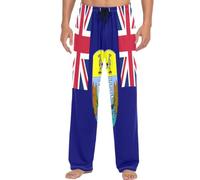 Pantalones de pijama de algodón para hombre, holgados, pierna recta, con bolsillos, Bandera de Santa Elena, Ascensión y Tristán Da Cunha, XX-Large