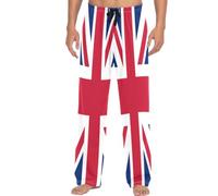 Pantalones de pijama de algodón para hombre, holgados, pierna recta, con bolsillos, Bandera de Santa Elena, XX-Large