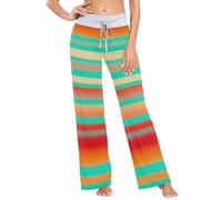 Pantalones de pijama de verano para mujer, ropa de noche para adultos, talla XS, Western Country Boho Southwesterner Stripes Sunset, XL