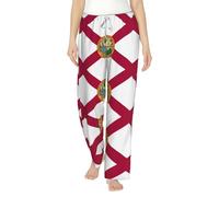 Pantalones de pijama holgados con estampado de la bandera del estado de Florida para mujer, pantalones de dormir suaves y cómodos para damas, niñas en Navidad, blanco, L
