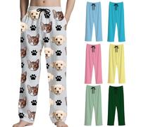 Pantalones de Pijama Hombre Personalizado con Foto de Cara o Mascota, Pantalón Pijama Mujeres Personalizada Diseña tu Imagen Pijamas Regalos Navidad Cumpleaños Divertidos para pareja familia