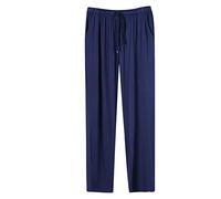 Pantalones de pijama largos para hombre, de algodón con puños, pantalones de ocio largos y elásticos, pantalones de pijama con pierna ancha, pantalones de dormir holgados, ligeros, pantalones de