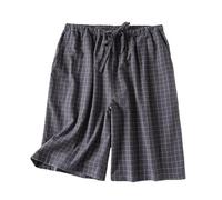 Pantalones de pijama para hombre cortos de algodón, pantalones cortos para hombre, elásticos, a cuadros, de secado rápido, nocturnos, con bolsillos, pantalones cortos de verano, ligeros, para el