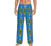 Pantalones de pijama para hombre, diseño de banderas de América del Sur, pantalones de pijama con bolsillos, cintura elástica, cómodos, suaves, regalos para hombre, blanco, XXX-Large
