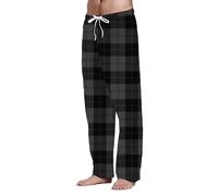Pantalones de pijama para hombre, pantalones de pijama a cuadros para hombre, ropa de dormir, cintura elástica, pantalones de dormir con cordón de cintura alta, pantalones casuales de pierna ancha