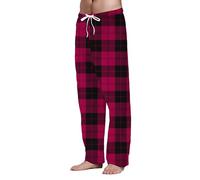 Pantalones de pijama para hombre, pantalones de pijama a cuadros para hombre, ropa de dormir, cintura elástica, pantalones de dormir con cordón de cintura alta, pantalones casuales de pierna ancha