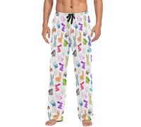 Pantalones de pijama para hombre, pantalones de pijama con bolsillos, pantalones de pijama para hombre, Conejito de huevo de Pascua, XL