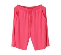 Pantalones de pijama para mujer, color sólido, pantalones cortos de talla grande con bolsillo lateral, cómodos, holgados, ligeros, transpirables, ropa de descanso diaria, ropa de descanso suave