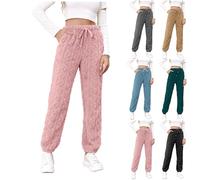 Pantalones de pijama para mujer de franela - Pantalones de pijama largos mullidos - Pantalones térmicos para mujer forrados de forro polar pantalones de pijama, pantalones largos y cálidos, pantalones