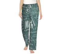Pantalones de pijama para mujer, diseño de teoría, matemáticas, lecciones de matemáticas, con estampado de palabras, ropa de descanso cómoda y suave con cordón y bolsillos, Negro, 5XL