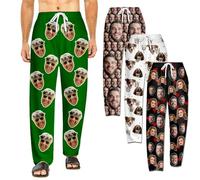 Pantalones de Pijama Personalizados para Hombre Personaliza con Fotos de tu cara, Pijama Personalizado Regalos Personalizados para Hombres y Mujeres