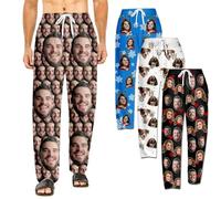Pantalones de Pijama Personalizados para Hombre Personaliza con Fotos de tu cara, Pijama Personalizado Regalos Personalizados para Hombres y Mujeres