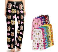 Pantalones de pijama personalizados para mujer #1 MOM, diseño divertido con tu mascota o tu mascota, perro, gato, foto, pantalones de pijama, regalos para parejas, familiares y amigos, azul oscuro, L