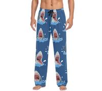 Pantalones de pijama Shark Splash para hombre, suaves y cómodos, con bolsillos