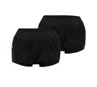 Pantalones de plástico para adultos, pantalones de incontinencia de goma de cintura alta, lavable, ropa interior de plástico reutilizable, bragas impermeables (negro, 2 piezas, L)