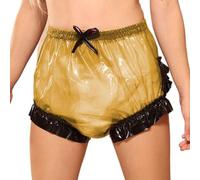 Pantalones De Plástico Para Incontinencia En Adultos, Cubrepañales Sexys De Cintura Alta Con Diseño De Patchwork, Para Viajes Largos Y Recuperación PosoperatoriaYellow,4XL