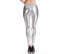 Pantalones de Polainas Elásticos de Cuero Sintético para Mujer, Medias Altas para la Moda Casual Diaria