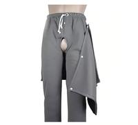 Pantalones de polar for pacientes postrados en cama, con entrepierna abierta, cálidos y for pacientes de cirugía con discapacidad, fáciles de usar.(Grey_XXXX-Large)