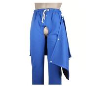 Pantalones de polar for pacientes postrados en cama, con entrepierna abierta, cálidos y for pacientes de cirugía con discapacidad, fáciles de usar.(Blue_Large)