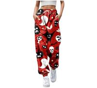 Pantalones de punto con estampado versátil deportivo para mujer Pantalones de mujer Harun Bunting Foot Pants Pantalones deportivos Pantalones acolchados de invierno, Blu-c., XL