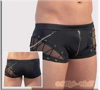 Pantalones De Red Decorativos Con Cremallera Y Cadena Negros