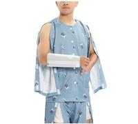 Pantalones de rehabilitación para adultos, Camisa o pantalón desgarrable for hombre después de una cirugía de hombro, azul, gris, tallas M a 3XL(Blue a,L)