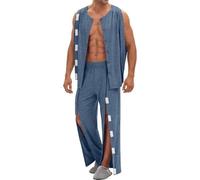Pantalones de rehabilitación para adultos, Camisa y pantalón adaptables rasgados después de la cirugía for hombres SML XL L(XL)