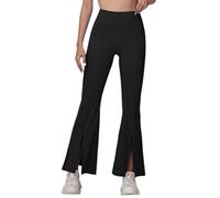 Pantalones de resort para mujer, para viajes, escalada, pista, verano, cremallera, abertura, ligeros, patrón de negocios, color champán, recortados, Negro, S